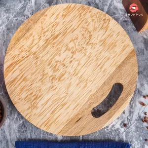 Kitchen Medium Size 10 Inch Acacia Wood Wholesale Round Chopping Cutting Board With Handy Hole