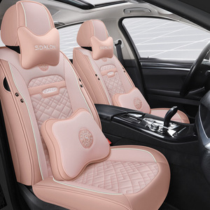 Housses de siège de voiture en cuir 5D, coussin de siège de véhicule automobile, housse universelle pour voitures, ensemble pour accessoires intérieurs de voiture - Product Image 3