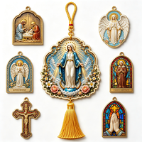 Sculpture en résine 3D personnalisée en relief, Vierge Marie, ornement suspendu, Conception Immaculée, cadeau religieux catholique pour Noël et Pâques