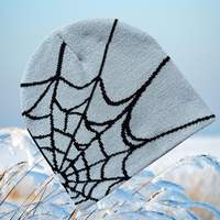Nouveau bonnet en jacquard à motif toile d'araignée, chaud et confortable, bonnet d'hiver pour hommes et femmes, utilisation en extérieur, circonférence de la tête 54-56 cm