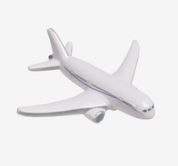 Jouet anti-stress en mousse PU en forme d'avion avec logo personnalisé, cadeau promotionnel pour les événements d'entreprise des compagnies aériennes