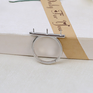 Bague en argent S925 pour femmes, 3 perles, bouche ouverte, multi-perles, réglable, DIY, perle, 8-9, porte-bague, tendance, incrustation 167 - Product Image 3
