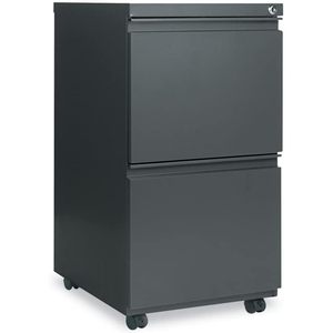 Alera PBFFCH Armoire de classement métallique à deux tiroirs, 14 7/8 po de largeur x 19 1/8 po de profondeur, avec tiroirs coulissants pleine longueur, couleur anthracite - Product Image 1