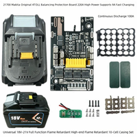 Boîtier de batterie Li-ion BL1830-1860 avec circuit de protection de charge PCB, indicateur numérique LED, pour cellules 18650 21700