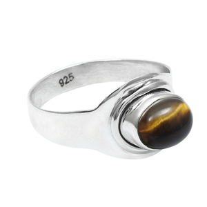 Handmade Luxury 925 Sterling Silver Tiger Eye Gemstone <b>Spinner</b> <b>Rings</b> 100% Natural Gemstone 925 Stamped Sterling Silver <b>Rings</b> OEM - Product Image 1