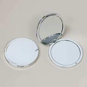 Elektrolytisch verzilverde plastic magnetische compact spiegel, dubbelzijdig, opvouwbaar, cosmetische spiegel, zilveren coating, zakspiegel - Product Image 1