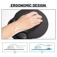 Tapis de souris noir souple à quatre côtés en mousse à mémoire de forme PORON, tapis de souris de jeu avec repose-poignet, tapis de bureau antidérapant en stock pour le bureau et la maison