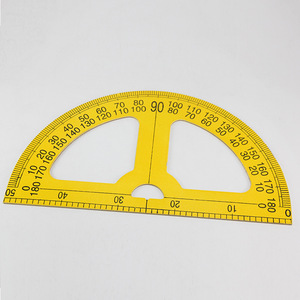 Demonstración de transportador geométrico con un transportador de madera grande para profesores de matemáticas, para medir y dibujar planos de forma intuitiva. - Product Image 2