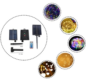 Vườn panel năng lượng mặt trời ngoài trời <span class=keywords><strong>LED</strong></span> giáng sinh đường phố trang trí bán kỳ nghỉ chuỗi ánh sáng ngân hàng điện không cần điện - Product Image 2