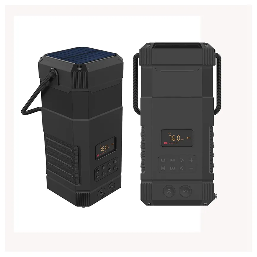 Multipurpose camp lantern emergency product NOAA WB FM radio TWS Speaker HD Sound Support solar waterproof wireless speakers