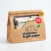 Servizio di Stampa Digitale Personalizzata su Carta per Buste in Carta Kraft Ecologica con Finestra e Logo Personalizzato, Basso MOQ