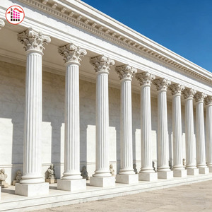 Columnas de Mármol Blanco de Lujo para Exteriores de Villas, Pilares de Piedra Sólida para Fachadas de Edificios, Pórticos, Pilares Grandes de Piedra Natural Acanalados - Product Image 4