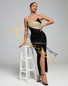 Ocstrade Para Mujeres вечернее платье для женщин 2024 с открытыми плечами с высоким разрезом лоскутное Вечернее Платье облегающее платье - Product Image 6