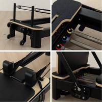 Reformer Plegable con Marco Negro de Aleación de Aluminio, Reformer de Pilates Plegable que Ahorra Espacio
