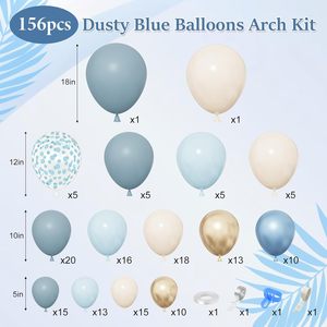 TLX Kit Arco di Palloncini Blu Polvere con Coriandoli <span class=keywords><strong>per</strong></span> <span class=keywords><strong>Feste</strong></span> di Compleanno e Baby Shower, Fornitore di Archi di Palloncini <span class=keywords><strong>per</strong></span> <span class=keywords><strong>Feste</strong></span> da 15 Anni - Product Image 3