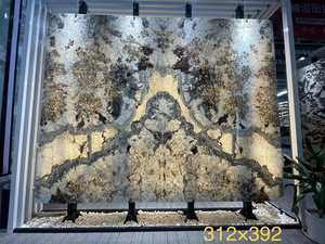 Grande dalle de marbre Bookmatch Calcite pour décoration intérieure moderne de villa polie avec design graphique - Product Image 4