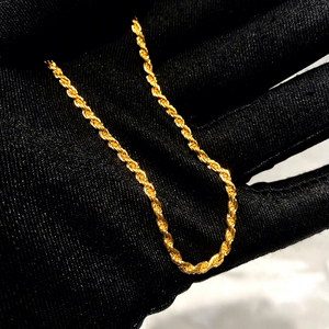 Großhandel Goldgefülltes Massivgold G18K Au 750 für Herren, Seilkettengliederketten für Herren Hip Hop Seilkettenglied-Halskette - Product Image 3