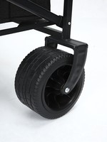 Chariot de camping pliable à prix d'usine, chariot utilitaire avec plateau en bois, chariot utilitaire robuste à roues larges