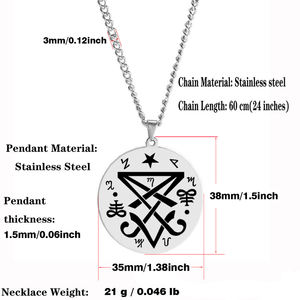 Collar de Acero Inoxidable, Luciferianismo, Símbolo Oculto de Lucifer, Amuleto de Brujería, Simboliza el Conocimiento y la Libertad, Talismán, Joyería - Product Image 2