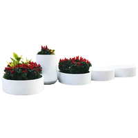 Pot Tanaman H122 Outdoor Big Vase Project, Bentuk Lingkaran, Menarik, Ukuran Besar, Fungsional, Kursi dan Pot Bunga, Bergaya, dari FRP