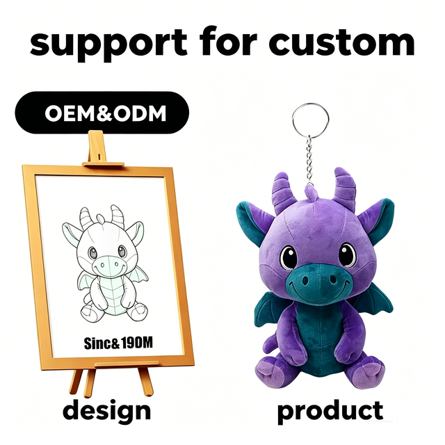 Factory Custom Dragon Anime Custom Made Stuffed Toy S PP Cotton Filling Cartoon Cute Plush Stuffed Anime Plush Keychain