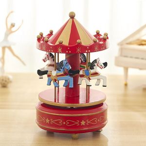 Arredamento per la casa in legno carosello carosello di <span class=keywords><strong>musica</strong></span> <span class=keywords><strong>tema</strong></span> di natale con la potenza della batteria uso manovella per i regali di compleanno - Product Image 4