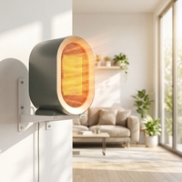 Ventilateur Chauffant Électrique Portable 1200W à Deux Vitesses Réglables pour Chauffage Personnel de la Chambre, du Bureau, du Salon et de la Voiture