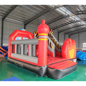 Château gonflable de <span class=keywords><strong>camion</strong></span> de pompiers à succès, château gonflable avec toboggan, château gonflable pour enfants - Product Image 2