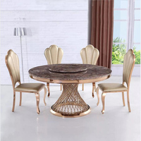 Meuble de salle à manger en marbre de Style moderne, Table à manger ronde de luxe