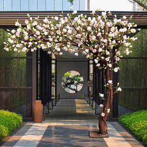 Arbre de <span class=keywords><strong>Magnolia</strong></span> Artificiel en Promotion : Fleurs Réalistes Blanches et Roses avec Feuillage Épais pour Hôtels, Centres Commerciaux, Mariages et Aménagements Paysagers - Product Image 6