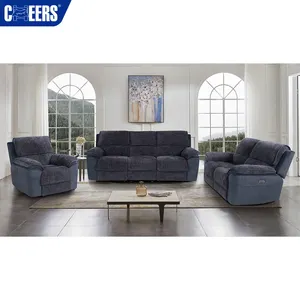 MANWAH Set Sofa malas gaya Eropa, Set perabot ruang tamu Sofa kursi Chenille tahan lama 3 2 1 bagian gaya Eropa baru