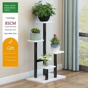 Support de fleurs moderne et élégant en métal à plusieurs niveaux pour la décoration du salon ou l'utilisation comme support de jouets, type support pour plantes - Product Image 3