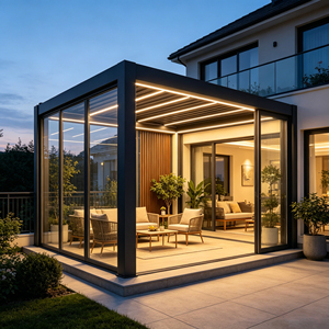 Gazebo Motorizado Exclusivo para Restaurantes Comerciales, de Aluminio Resistente con Recubrimiento en Polvo, para Exteriores, Apto para Todo Clima - Product Image 6