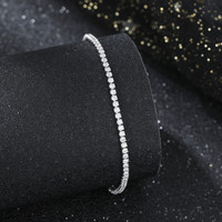 Bracelet Tennis en Argent 925 Personnalisé, Nouveau, Vente en Gros pour Fabricants, Zircon Cubique, Plaqué Rhodium, Bijoux Fins, Cadeau pour Femme
