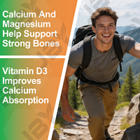 Complément alimentaire JBY OEM Calcium Magnésium Zinc Vitamine D3 pour adultes, comprimés de calcium, magnésium et zinc