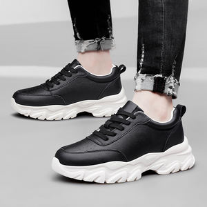 Couple's <b>Lift</b> Casual Sneakers <b>for</b> <b>Men</b> 4-6-8cm Height Increasing White Black Hidden Heels Lightweight Breathable Elevator <b>Shoes</b> - Product Image 5