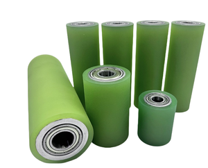 Stock PU enduit poulie de roulement rouleau en caoutchouc polyuréthane résistant à l'usure non alimenté rouleau en caoutchouc bande transporteuse rouleau enduit - Product Image 1