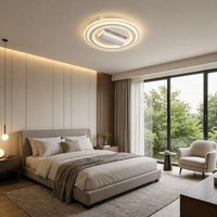 Ventilateur de plafond intelligent sans pales à commande vocale, lampe LED trois couleurs à intensité variable, ventilateur invisible silencieux pour intérieur domestique