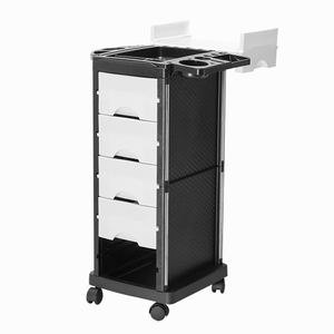 Carro <span class=keywords><strong>auxiliar</strong></span> de bandeja superior multifunción salón <span class=keywords><strong>con</strong></span> soporte para secador de pelo Carro de plástico ampliamente utilizado de gran capacidad <span class=keywords><strong>con</strong></span> 5 <span class=keywords><strong>cajones</strong></span> - Product Image 5