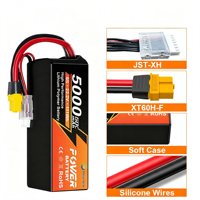 Paquete de Baterías de Litio Recargables de 2S 7.4V 5000mAh, Batería de Alta Capacidad para Controladores de Vehículos de Gran Altitud y Equipos RC