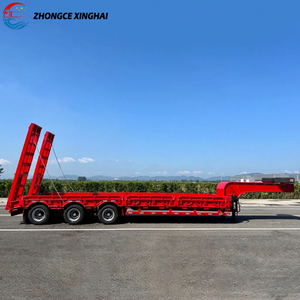 Precio <span class=keywords><strong>de</strong></span> fábrica cuello <span class=keywords><strong>de</strong></span> cisne 3/4 eje 20/40/45FT Lowbed/Lowboy/Low Flatbed Car Trailer Truck <span class=keywords><strong>para</strong></span> excavadora/maquinaria pesada - Product Image 4