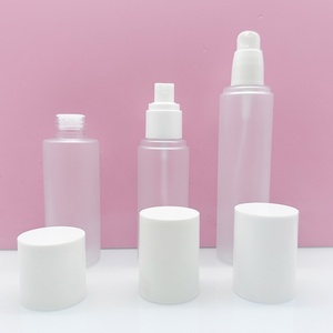 Wholesale <b>Empty</b> Frosted Clear Glass <b>Plastic</b> <b>Bottle</b> Jar With Lotion Spray Pump for Cosmetic Packaging Skincare <b>Empty</b> Cream - Product Image 5