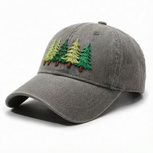 Casquette de baseball en velours côtelé à visière incurvée, bicolore, avec broderie de lettres, réglable, style rétro, protection solaire, casquette de papa - Product Image 1