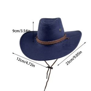 Western Cowboy Hat Sunshade <b>Sunscreen</b> Straw Hat Adult Wide Brim Hat - Product Image 4
