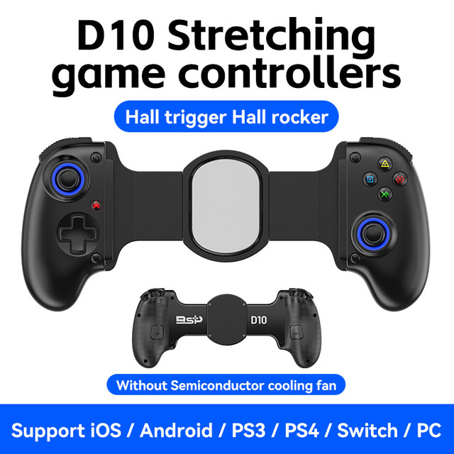 Retractable D10 Game Controller with Vibration Function Compatible with PC Android IOS Phone Tablet Switch