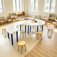 Table d'enfants Chiquitos Arc Splicing Crescent Curve, table de jeu demi-lune pour maternelle, mobilier de salle de classe pour garderie