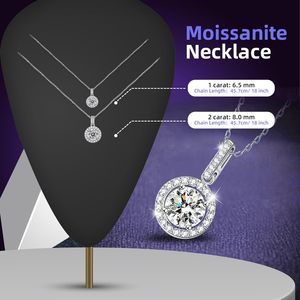 Collana pendente moda donna Moissanite 1-2 CT D colore VVS1 nitidezza argento 925 18K placcatura in oro - Product Image 4