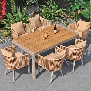 Set Tavolo da Esterno in Rattan STG, Set da Pranzo per Balcone, Giardino e Hotel, per 4/6/8 Persone - Product Image 2