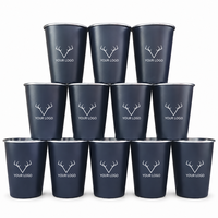 Verres à pinte en acier inoxydable 304 de qualité alimentaire, empilables, antirouille, incassables, pour la randonnée, le barbecue, la navigation de plaisance et la bière artisanale