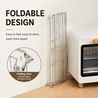Étagère de rangement pliable en acier inoxydable pour cuisine, organisateur de comptoir pour four à micro-ondes